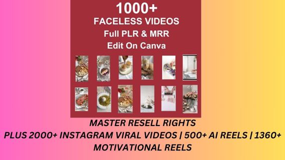 1000 Faceless Videos with Master Resell Rights Review,1000+ Faceless Videos Edit on Canva