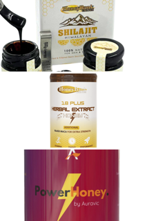 Nature’s Triple Crown: Herbal Extracts Honey, Royal Edition Shilajit, and Auravic Power Honey