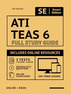 ATI TEAS 6 Full Study Guide in Color 3rd Edition 2020-2021: Includes online course