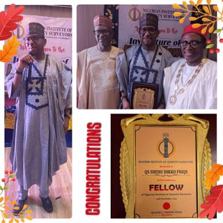 PRESS STATEMENT:NSC DG, Bukola Olopade, Congratulates Chairman Shehu Dikko on NIQS Fellowship Award