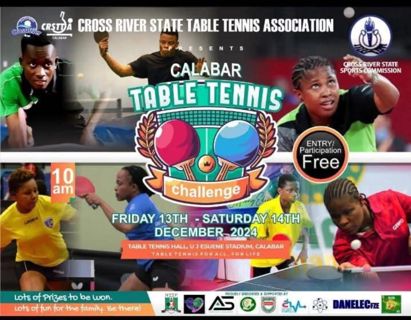 CALABAR TABLE TENNIS CHALLENGE 2024: KICKS-OFF FROM 13TH - 14TH DECEMBER 2024