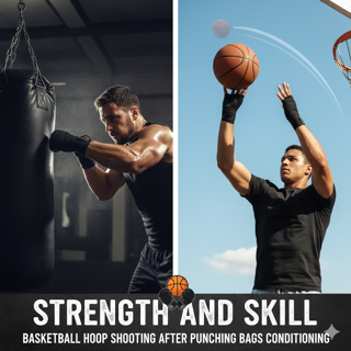 Strength and Skill: Basket Ball Hoop Shooting, After Punching Bags Conditioning