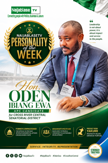 🌟

   HON. ODEN IBIANG EWA EMERGES
NAIJABLASETV PERSONALITY OF THE WEEK  🌟