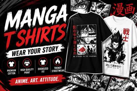 Manga T Shirts – Trendy Anime Streetwear for True Manga Fans