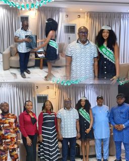 Miss Politics Nigerian Queen Pays Courtesy Visit to the Speaker of the CRSHA,Celebrates His Birthday
