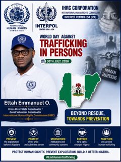IHRC  APPOINTS ETTAH EMMANUEL O. AS CROSS RIVER STATE COORDINATOR / ZONAL VOLUNTEER COORDINATOR
