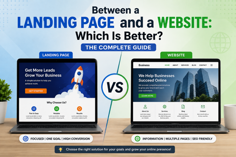 Between a Landing Page and a Website: Which Is Better? The Complete Guide