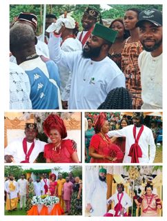 AMB JERRY ODEY ATTENDS THE TRADITIONAL MARRIAGE OF COMRD. ELVIS ENYAM, CELEBRATES COUPLE.