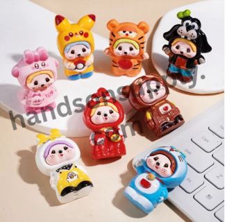 Cute Monkey Doll Character Series in Diverse Animal Fantasy Costume, Acrylic Figurine for Beads