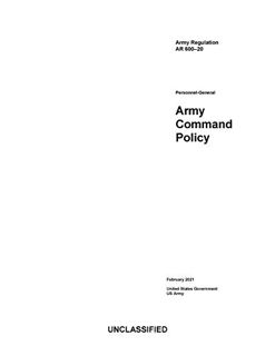 VIEW [EBOOK EPUB KINDLE PDF] Army Regulation AR 600-20 Army Command Policy February 2021 by  United