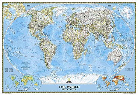 Read [PDF EBOOK EPUB KINDLE] National Geographic World Wall Map - Classic (Enlarged: 69.25 x 48 in)