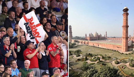 What did England's Barmy Army tweet about Badshahi Masjid?