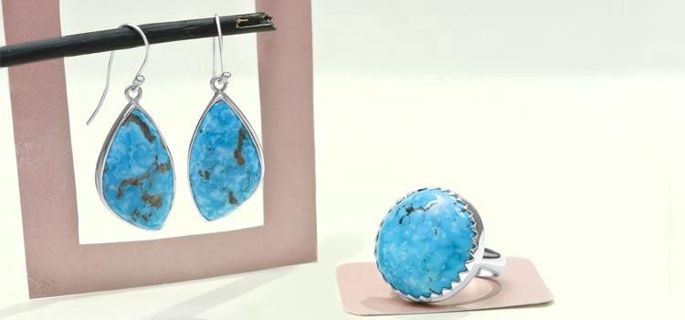 Blue Real Turquoise Jewelry From Rananjay Exports