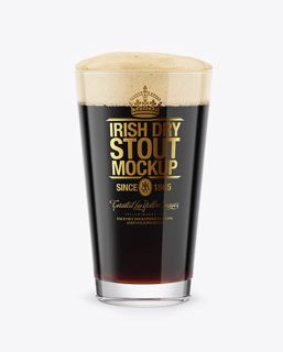 Download Free Irish Dry Stout Beer Glass Mockup PSD Templates
