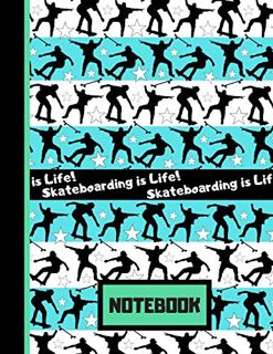 [Get] [KINDLE PDF EBOOK EPUB] Skateboarding Is Life! (NOTEBOOK): Trendy Skateboarding Quote Blue Pat