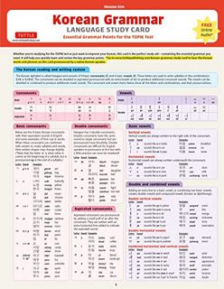 READ EBOOK EPUB KINDLE PDF Korean Grammar Language Study Card: Essential Grammar Points for the TOPI