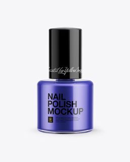 Download Free Nail Polish Bottle with Glossy Cap Mockup - Front View PSD Templates