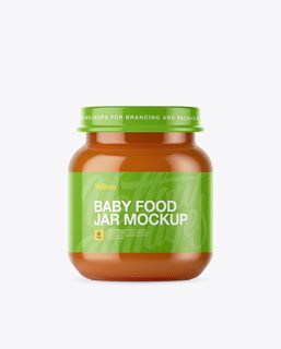 Download Free Baby Food Carrot Puree Small Jar Mockup - Front View PSD Templates