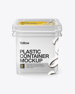 Download Free Clear Plastic Container Mockup - Front View (High Angle Shot) PSD Templates