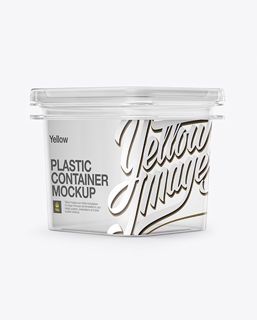 Download Free Clear Plastic Container Mockup - Half Side View PSD Templates