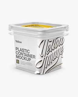 Download Free Clear Plastic Container Mockup - Half Side View (High-Angle Shot) PSD Templates