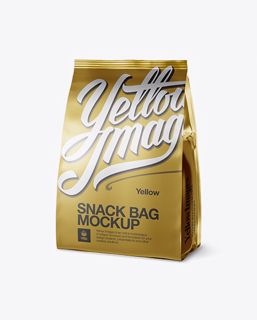 Download Free Metallic Snack Bag Mockup - Half Side View & Sack Mockups PSD Templates