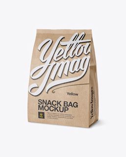 Download Free Kraft Snack Bag Mockup - Half Side View & Sack Mockups PSD Templates