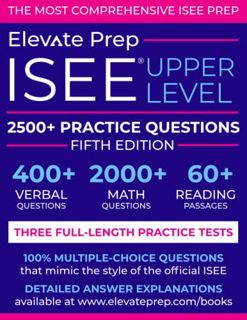 View EBOOK EPUB KINDLE PDF ISEE Upper Level: 2500+ Practice Questions by  Elevate Prep &  Lisa James