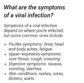 Symtoms of viral infection