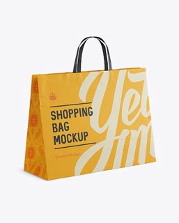 Download Free Paper Shopping Bag Mockup - Halfside View & Sack Mockups PSD Templates