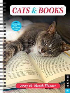 Get [EPUB KINDLE PDF EBOOK] Cats & Books 2023 16-Month Planner by  Universe Publishing 📧