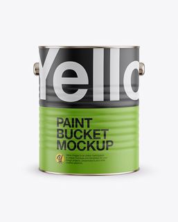 76+ Download Free Paint Bucket with Matte Label Mockup - Front View & Pail Mockups PSD Templates