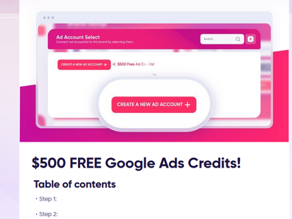 How to get free $500 FREE Google Ads Credits!