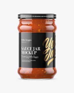 2+ Download Free Clear Glass Jar with Bolognese Sauce Mockup Mockups PSD Templates