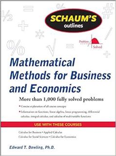 eBooks ✔️ Download Schaum's Outline of Mathematical Methods for Business and Economics (Schaum's Out