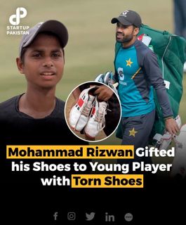 Muhammad Rizwan Gifted his Shoes to Young Player with Torn Shoes