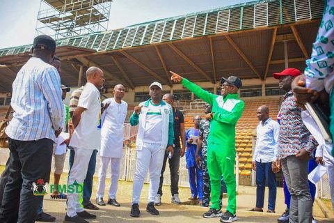 Sports Minister Undertakes Inspection Tour of Obafemi Awolowo Stadium.
