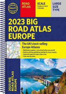 Read [PDF] 2023 Philip's Big Road Atlas Europe: (A3 Spiral binding) by  Free