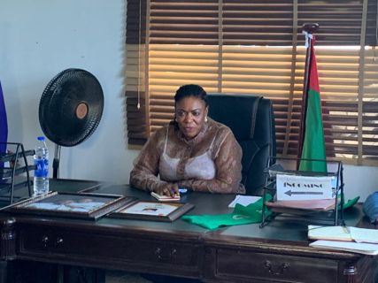 HON. AGNES ATSU. THE COMMISSIONER OF SPORTS DEVELOPMENT ASSUMES OFFICE OFFICIALLY