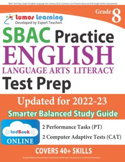 REad_E-book SBAC Test Prep  Grade 8 English Language Arts Literacy (ELA) Common Core Practice Book