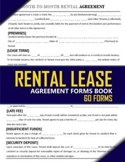 (PDF/READ)->DOWNLOAD Rental Lease Agreement Forms Book: 60 Forms | Month To Month Tenancy Agreement