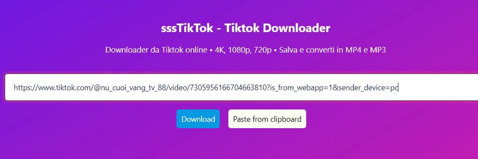 Download tiktok videos without logo, without blurry images for free in Italy
