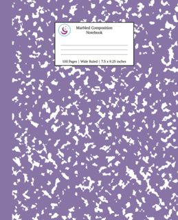 (^PDF/EPUB)- DOWNLOAD Marbled Composition Notebook  Lavender Marble Wide Ruled Paper Subject Book
