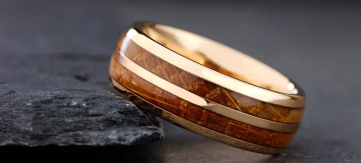 A Spirited Union: Crafting Memories with Whiskey Barrel Wedding Rings