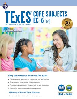 paperback TExES Core Subjects EC-6 (391) Book + Online (TExES Teacher Certification Test Prep) kin