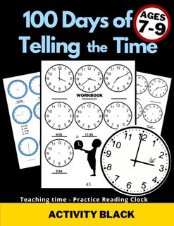 (Book) Download 100 Days of Telling the Time  Workbook  Teaching time  Practice Reading Clock  Age