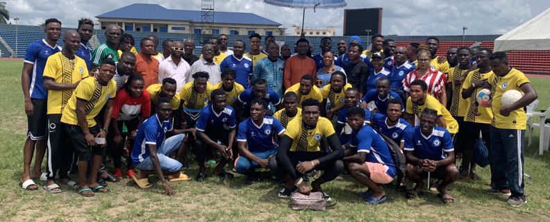 UNITY IN SPORTS:  JOINT PRAYER SESSION FOR CALABAR ROVERS FC AND PELICAN STARS.