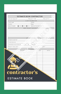 (PDF Free) Estimate Book Contractor: Job Estimate Quote Record Book With Client Contact Log and Dot