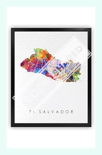 (Ebook Free) Dignovel Studios 8X10 Unframed El Salvador Map Watercolor Art Print Map Motherland Coun