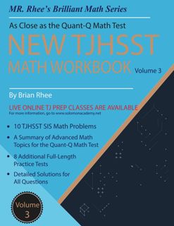 (PDF) Book New TJHSST Math Workbook Volume 3  8 Additional Tests with TJHSST SIS Math Problems [BO